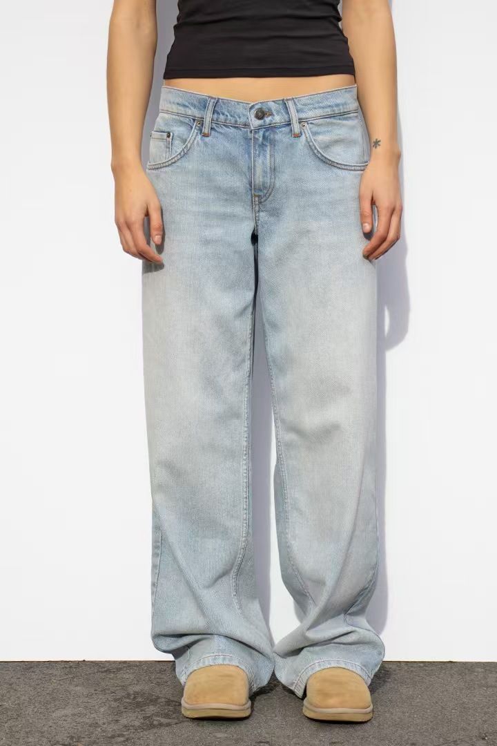 Jeans versatili a vita alta, larghi e drappeggiati, lavati, retrò, dritti, da donna_voghion.com