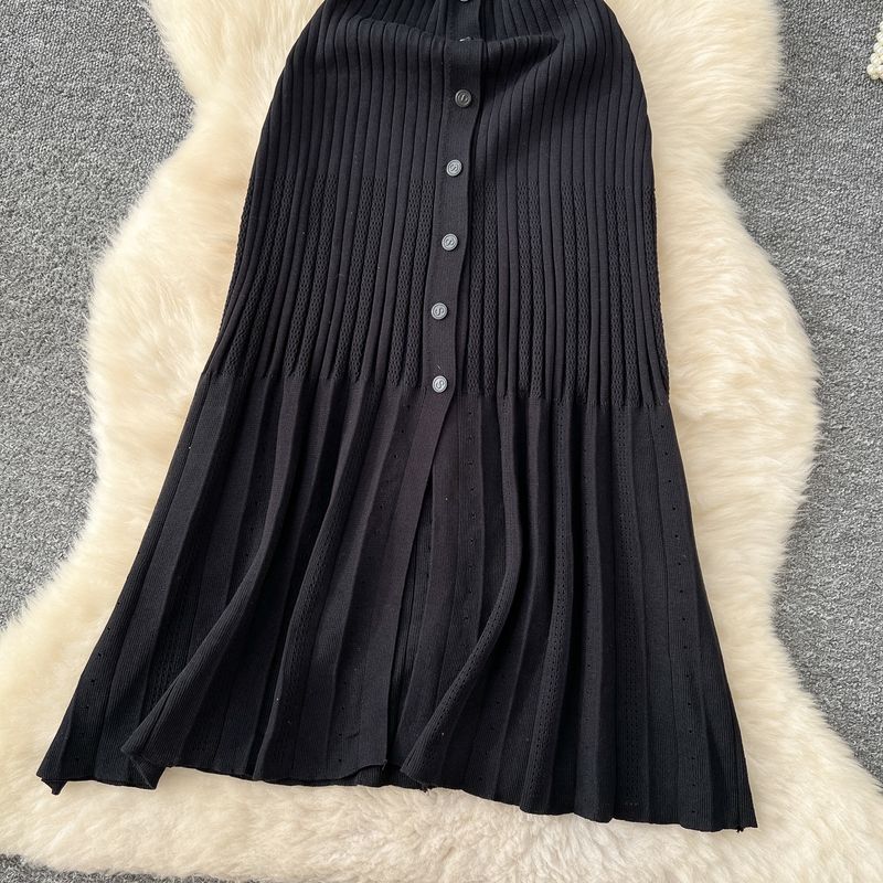Damenbekleidung Celebrity Style Slim Fit Kurzarm Strickkleid Fischschwanz Langer Rock Weibliches Temperament Mode_voghion.com