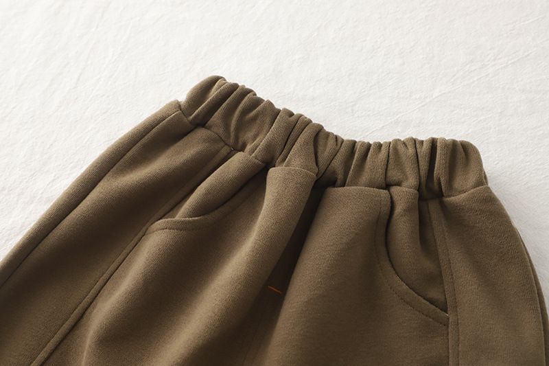 Abbigliamento per bambini primavera e autunno 2025, versione coreana, colletto ribaltabile, casual, felpa con cappuccio e orso, manica lunga, due pezzi_voghion.com