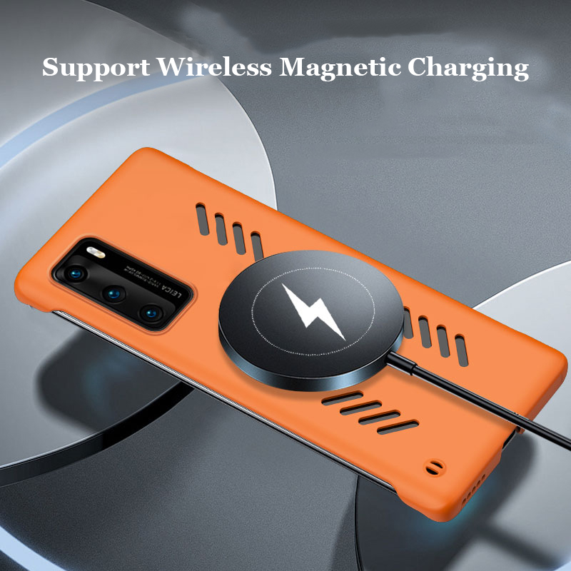 Frameless Heat dissipation Magnetic PC Case For Huawei P40 P30 Pro Magsafing Wireless Charging Shell Cover Protector_voghion.com