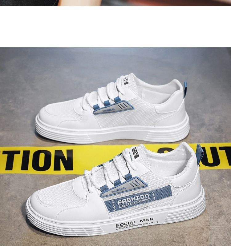 Sommer Neue Atmungsaktive Hohl Mesh Herren Student Trendy Vielseitige Weiße Stoff Schuhe Casual Sneakers Männer_voghion.com
