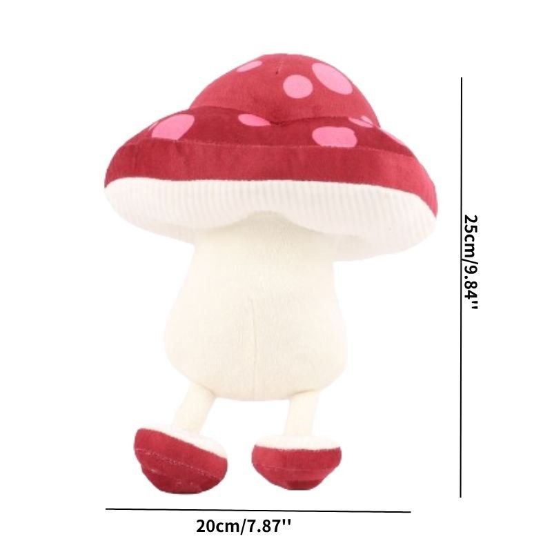 Uroczy loch w pysznym pluszowym grzybku, słodka kreskówka wypchana roślina anime_voghion.com