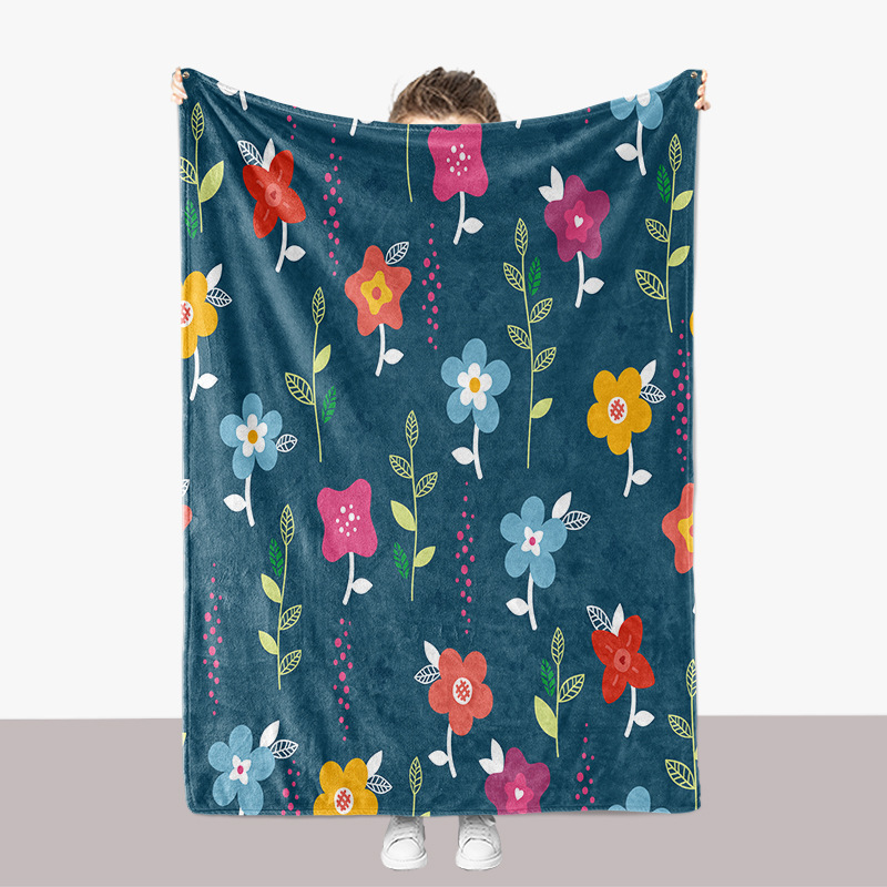Couverture épaisse en flanelle imprimée en 3D pour canapé, séries fleurs, fleurs et plantes_voghion.com