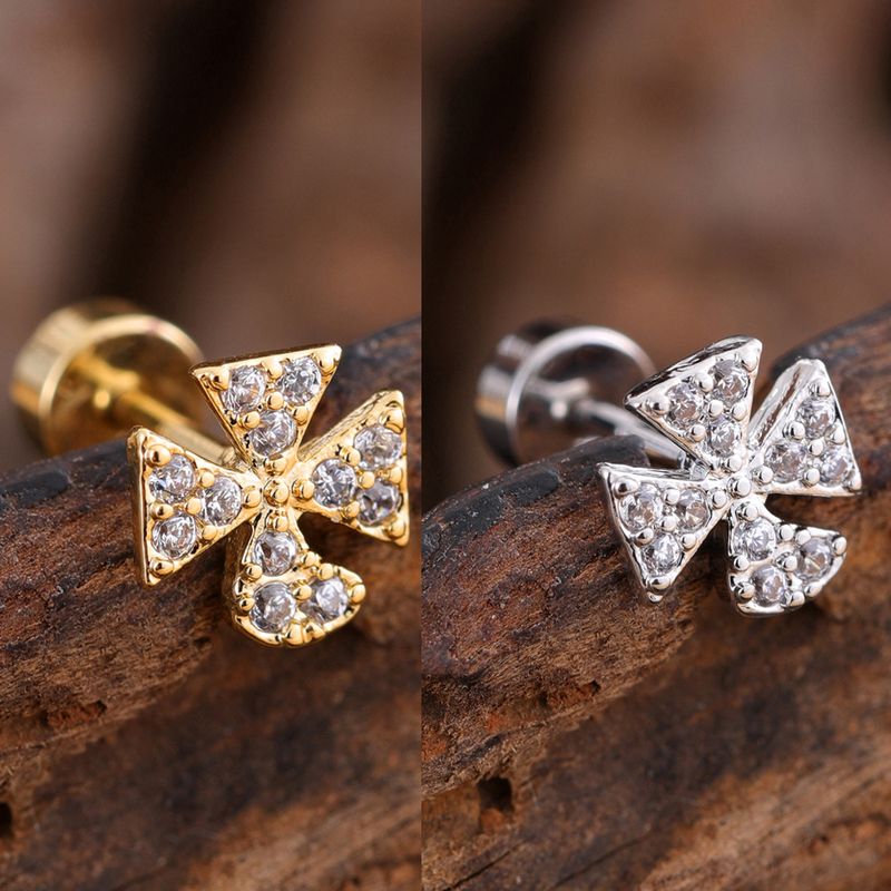 Piercing per orecchini a bottone in acciaio inossidabile con zirconi, semplici e raffinati, con piccoli micro-orecchini intarsiati, da donna_voghion.com