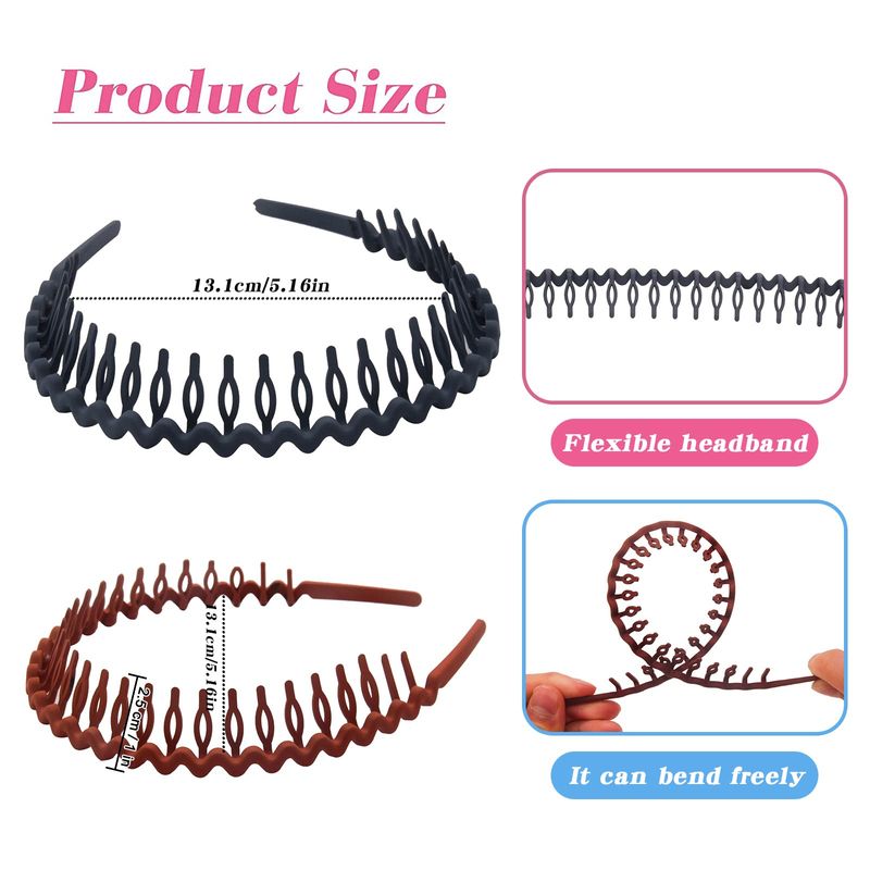 2/3pcs Fasce per denti in plastica Fascia ondulata color caramella con pettini Fasce sottili antiscivolo per accessori per capelli da donna per ragazza_voghion.com