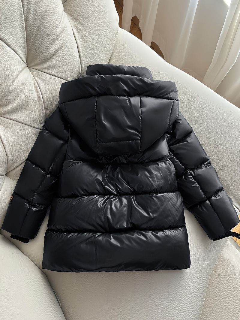 Cappotto con cappuccio in cotone nero e oro per bambini e bambine, nuovo cappotto invernale per bambini di taglia media e grande, spesso e lavabile_voghion.com