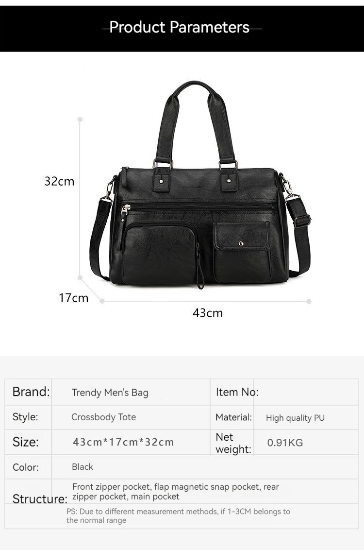 Borsa da viaggio portatile da viaggio d'affari di grande capacità portatile a breve distanza in PU da uomo_voghion.com