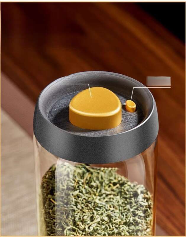 【 Collezione 3260 Persone 】 Barattolo di vetro sottovuoto per alimenti, contenitore con cucchiaio, chicchi di caffè a prova di umidità per tè verde_voghion.com