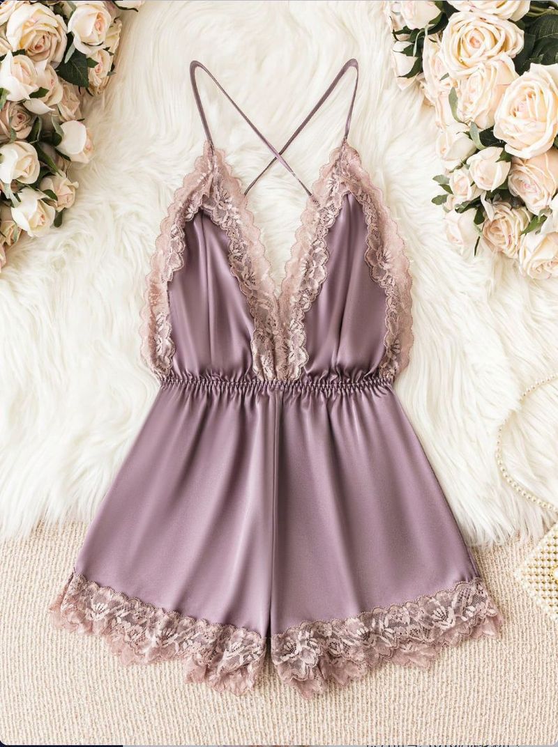 New Home Women's Lingerie Sexy Printed Camisole One-Piece Backless Uniform Cool Sleepwear Set_voghion.com