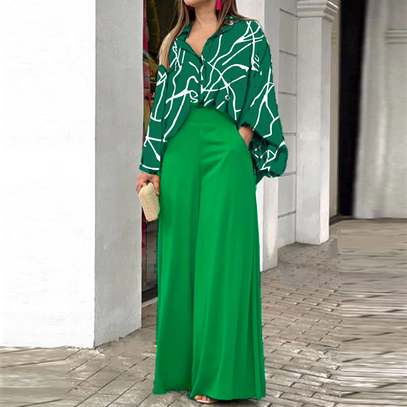 Camicie stampate popolari Pantaloni stile INS Abiti casual alla moda_voghion.com
