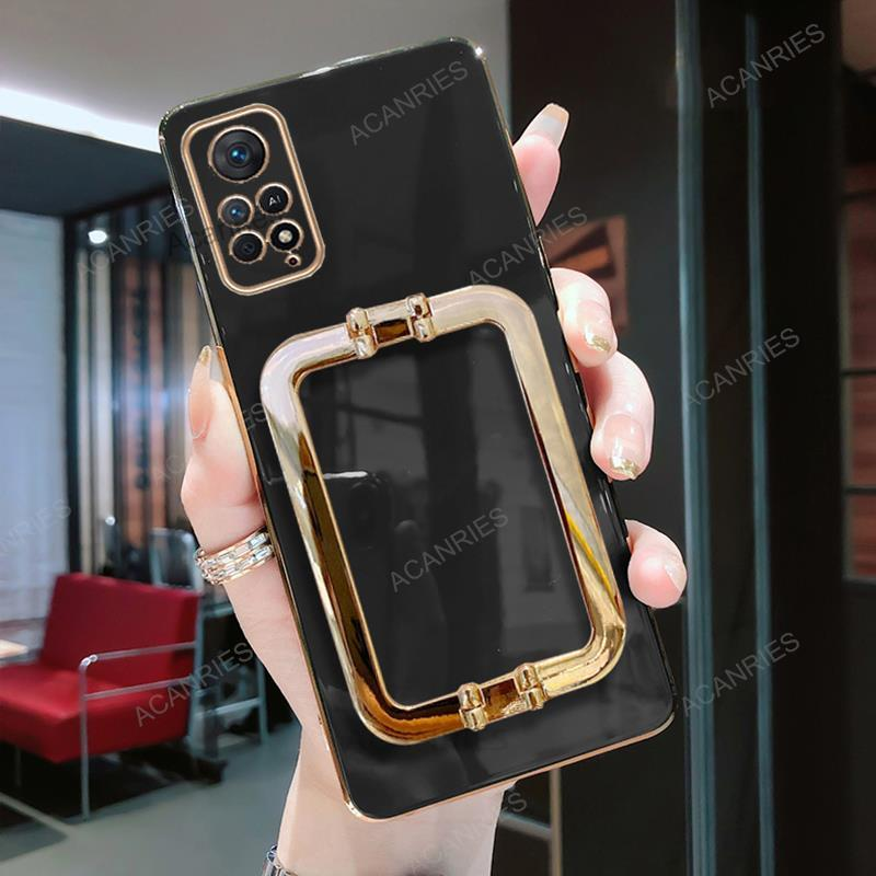 Luxe Plating Metalen Gesp Beugel Houder Case Voor Xiaomi Redmi Note 11 pro 11s 10 Pro 4g 5g Polsband Cover Op Note11_voghion.com