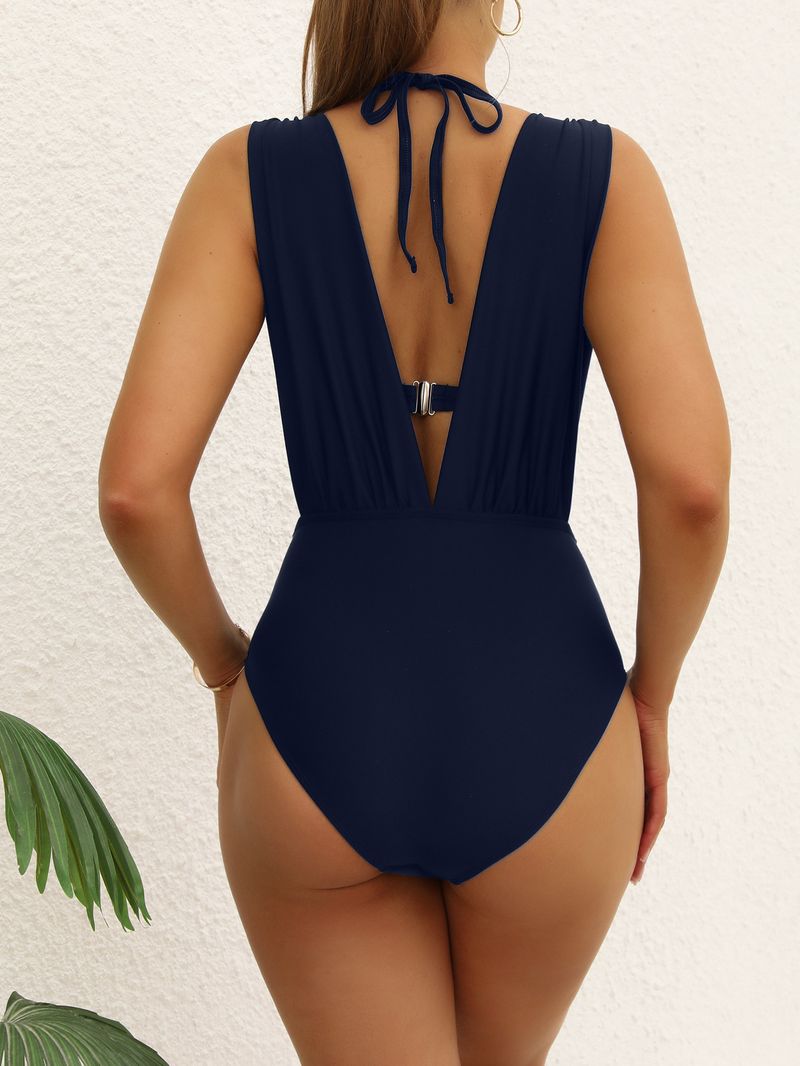 Maillot de bain deux pièces sexy taille haute pour femme, bonnets rigides, froncés, fendu_voghion.com