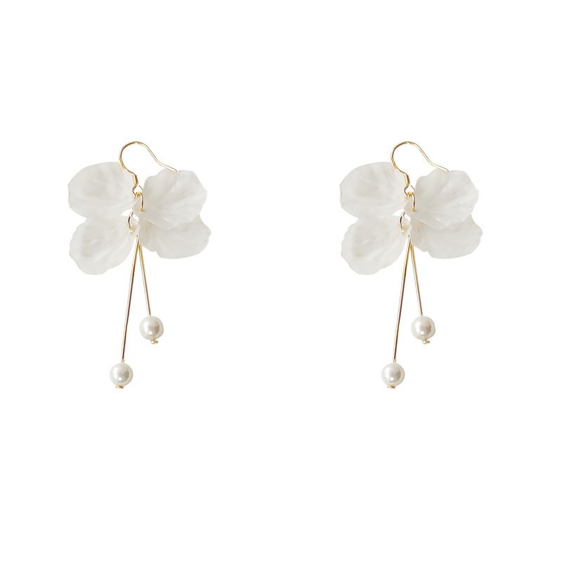 Orecchini semplici ed eleganti in acrilico con foglia di design fatto a mano in argento placcato 14K per donne coreane e giapponesi_voghion.com