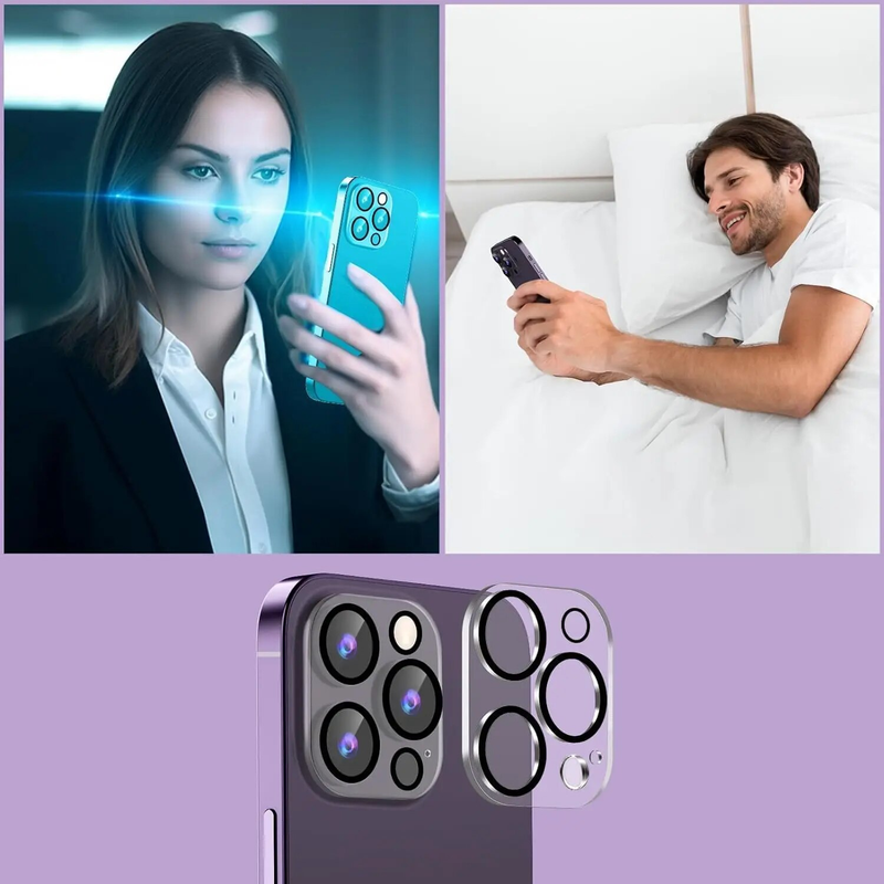 Kameralinsebeskyttelsesdeksel for iPhone 15 Pro Max 14 Plus 13 Mini 12 11 14Pro 15Pro 13Pro Beskyttelse av herdet glass_voghion.com