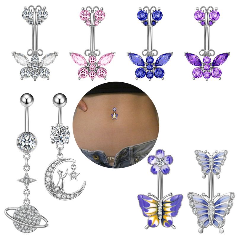 Gioielli con pietre preziose da donna, gioielli alla moda, piercing all'ombelico con zircone oliato per unghie da donna_voghion.com