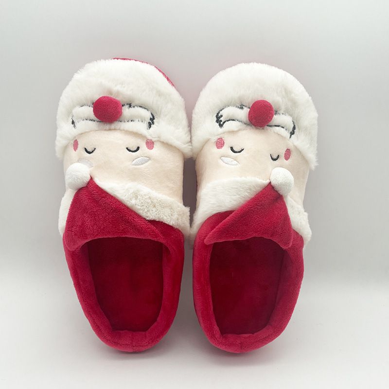 Grenzüberschreitendes heißes Produkt Weihnachts-Opa-Hausschuhe Weihnachtsmann-Hausschuhe für den Innenbereich, rutschfeste Baumwollhausschuhe_voghion.com