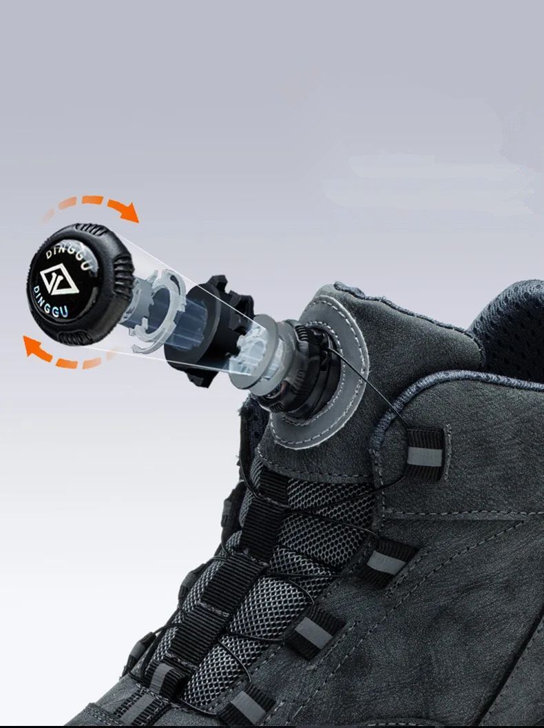 Rotating Buttons Work Boots Men Steel Toe Shoes Safety Boots Puncture-Proof Protective Shoes Waterproof Indestructible Shoes New_voghion.com