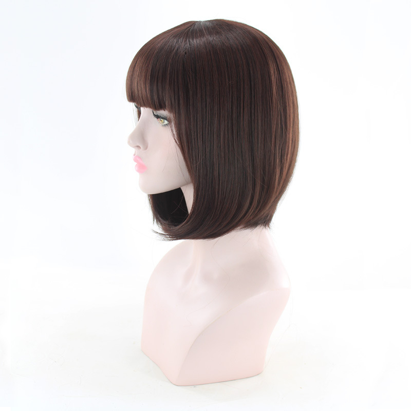 Synthetische Perücke für Frauen mit BOBO Face Wave Head Simulation Short Hair Female_voghion.com