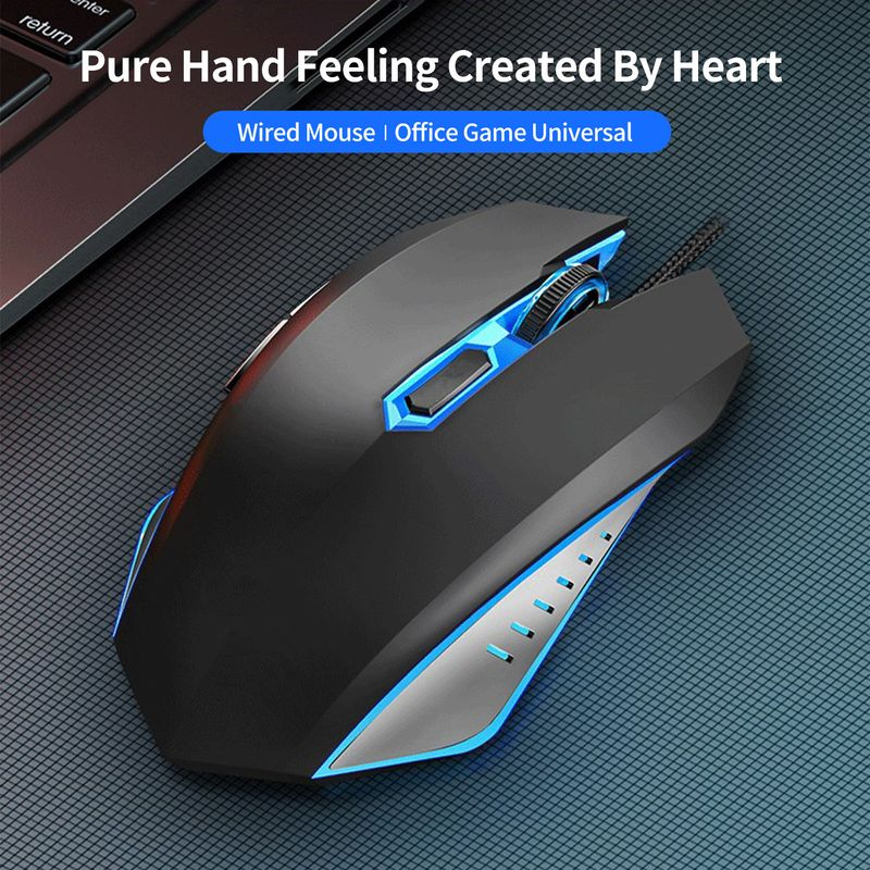 Wired Luminous Colorful Breathing Lights Anti-slip Roller High Sensitivity DPI Adjustable 4 Buttons USB Optical Gaming_voghion.com