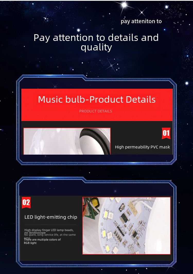 Faarweg Bluetooth Musekslampe RGB Smart Bluetooth Musekslampe E27 drahtlos APP Fernbedienung Museksbühnenlampe_voghion.com