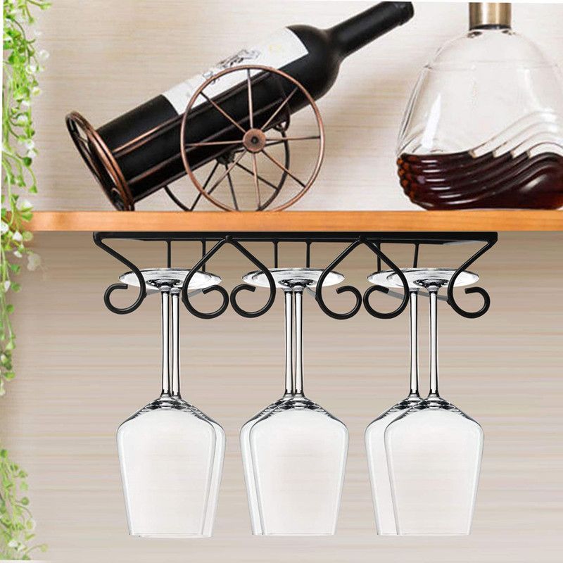 Portavasos de estilo europeo para cocina, mueble para vinos creativo, mueble para vinos de hierro forjado, portavasos invertido, portavasos colgante para barra_voghion.com