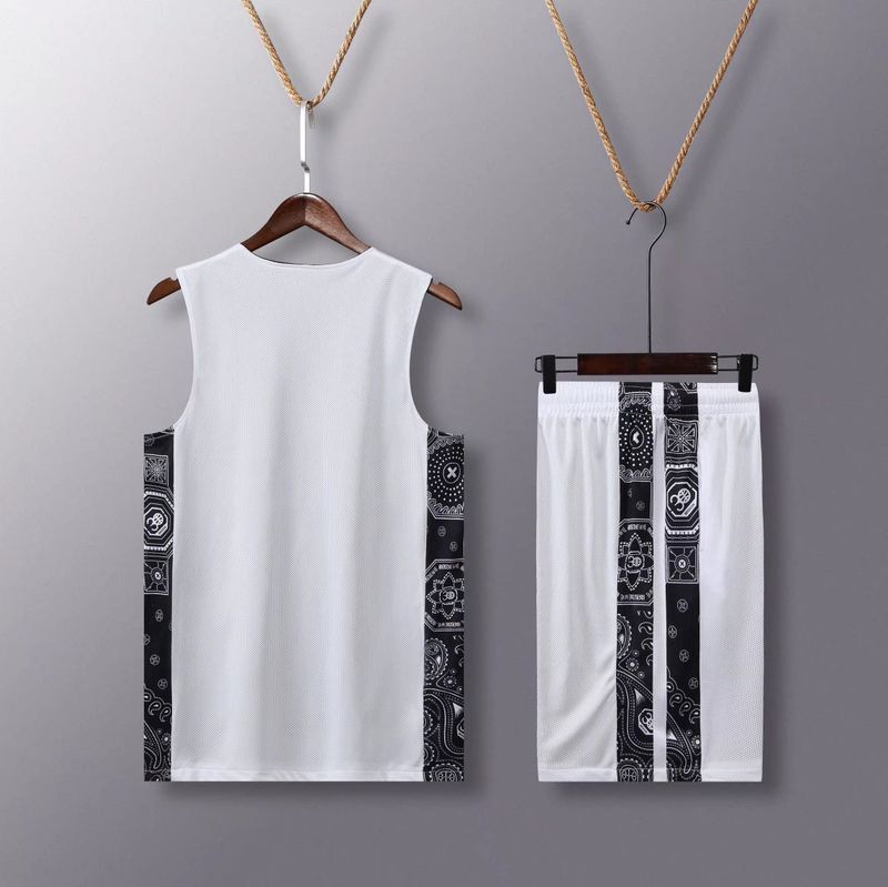 Costum de baschet cu două fețe, îmbrăcăminte sport lejeră pentru bărbați, uniformă personalizată pentru studenți, vestă imprimată,_voghion.com