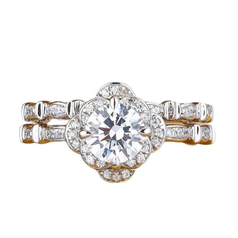 Bague assortie pour bouquet de mariée Sanjie 2025, incrustée de diamants et de zircons, en moissanite_voghion.com