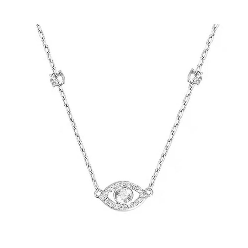 Lucky Lucky White Diamond Magic Eye DDevil's Eye Necklace Female Element Clavicle Chain Pendant_voghion.com