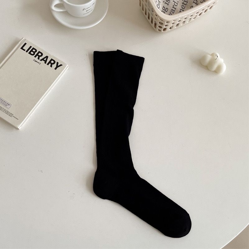 Ballet Gray Calf For Women JK Spring Long Tube Slouch Hollow Out Seamless Socks Summer Thin Style_voghion.com