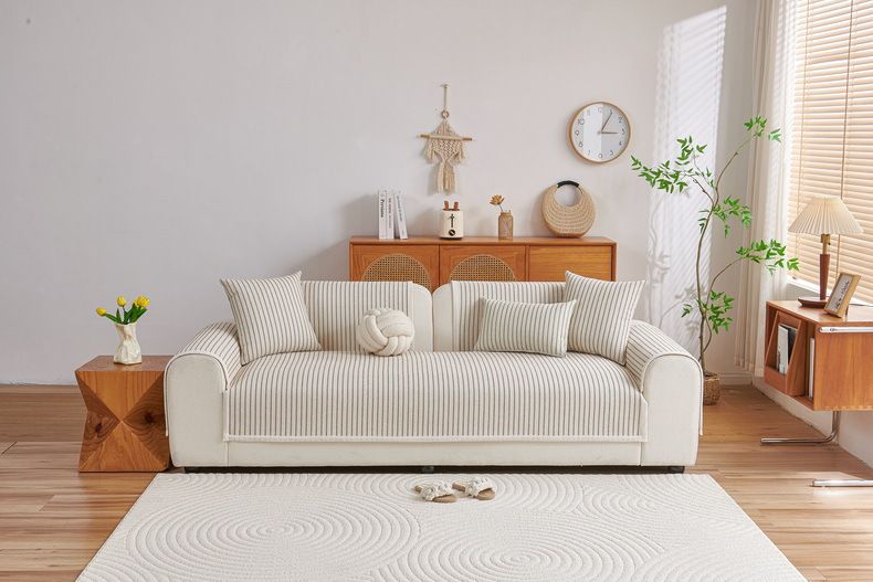Premium Chenille Sofa Kussenhoezen & Kussensets – Moderne Gestreepte & Effen Beschermers voor 3-zitsbanken, Antislip & Ademend_voghion.com