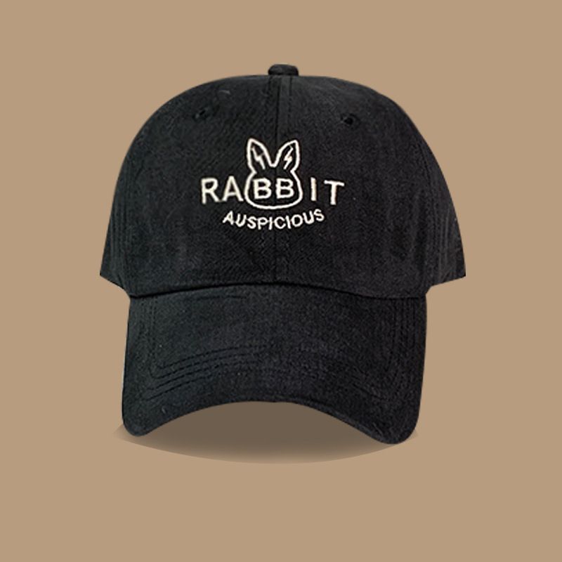 Spring Letter Rabbit Duck Tongue Women's 2023 New Trendy Brand Brown Show Face Small Baseball Hat Korean Edition_voghion.com