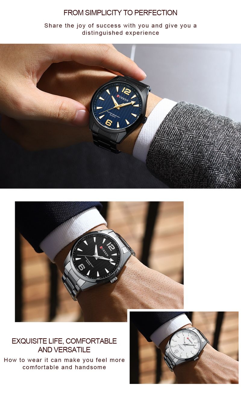 Klassische, wasserdichte Herrenuhr mit großem, rundem Zifferblatt, Edelstahlarmband und minimalistischem Design für Business und Freizeit_voghion.com