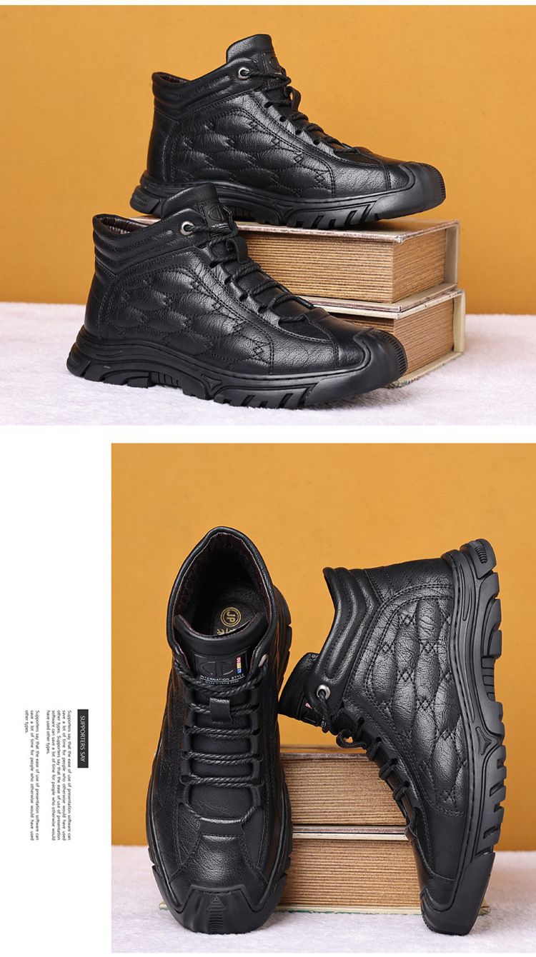 Baumwollschuhe für Herren, warm, Winter, plus Fleece, hohe Herrenschuhe, rutschfest, Wollfell, lässige Winter-Schneestiefel für Herren_voghion.com