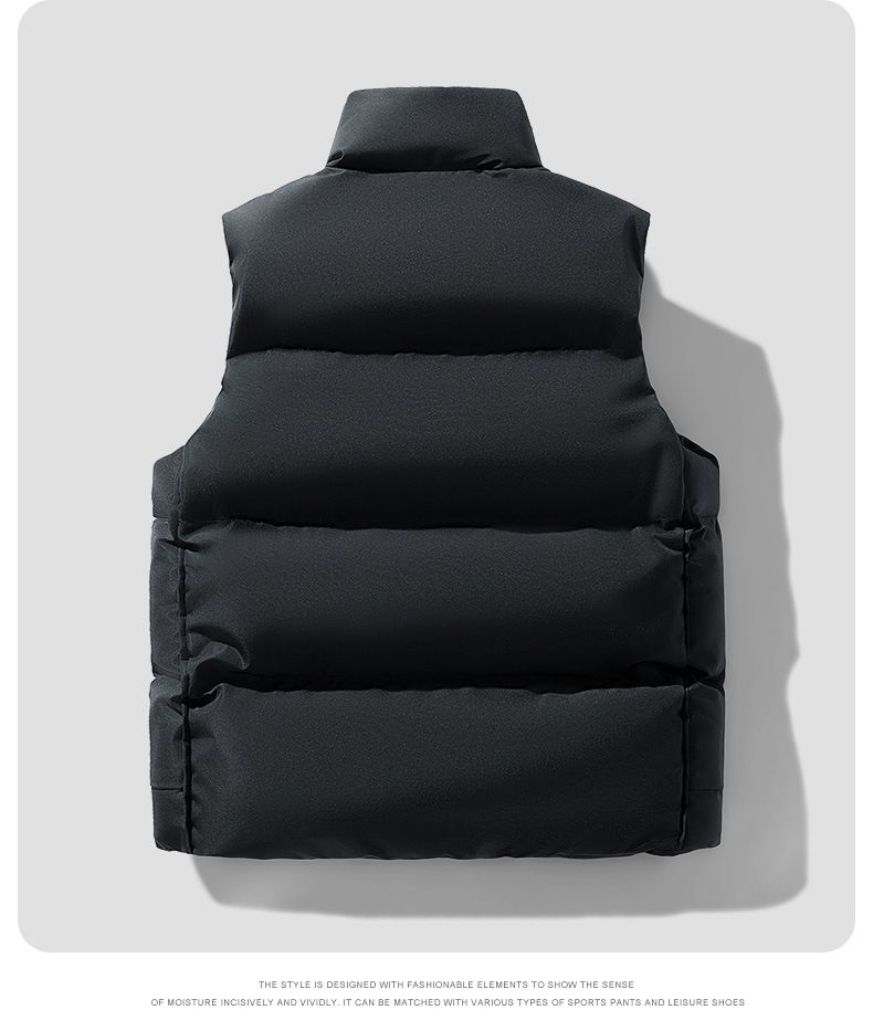 Herren-Winterweste mit zweireihigem Design, leichtem Fleecefutter, Stehkragen mit Kapuze, lässige Oberbekleidung im Slim Fit für Herbst und Winter_voghion.com