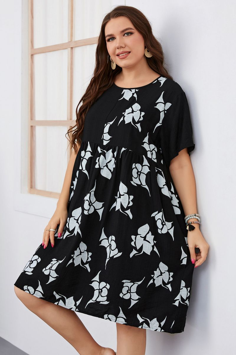 Women's temperament commuting loose plus-size dress women's clothing_voghion.com
