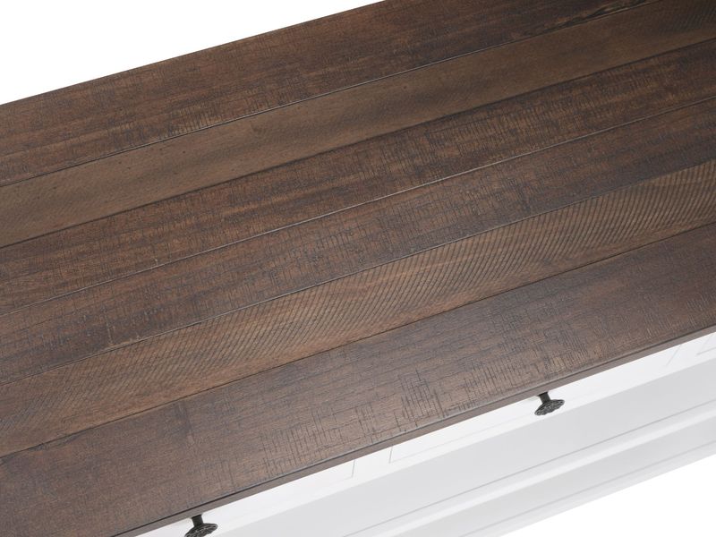 Retro Design Console Table With Two Open Shelves, Pine Solid Wood Frame And Legs For Living Room_voghion.com