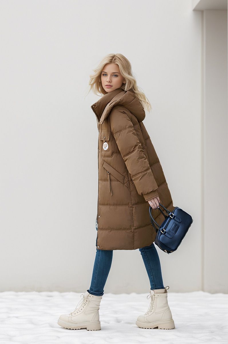 Mid-Length Down 2024 New Fashion Winter Plus Size Hooded Thickened Cotton Coat Puffer Jacket_voghion.com