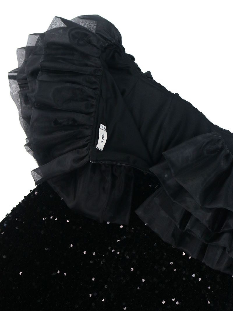 Abito da donna con paillettes in rete. Abito da festa_voghion.com