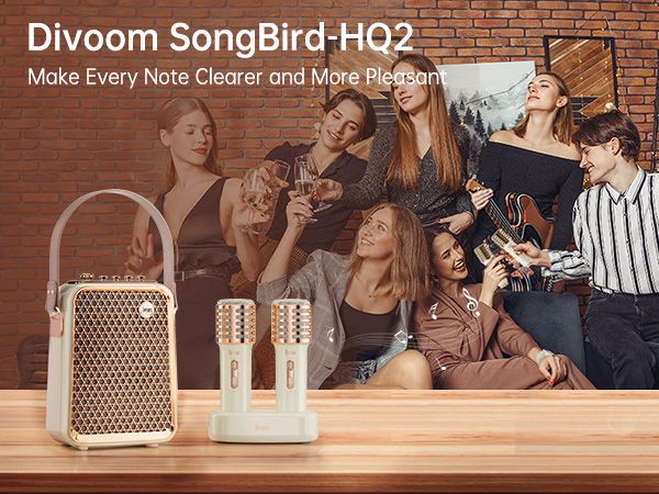 Divoom SongBird-HQ Altoparlante Bluetooth portatile KTV Sound Set Altoparlanti per la casa Microfono per karaoke_voghion.com