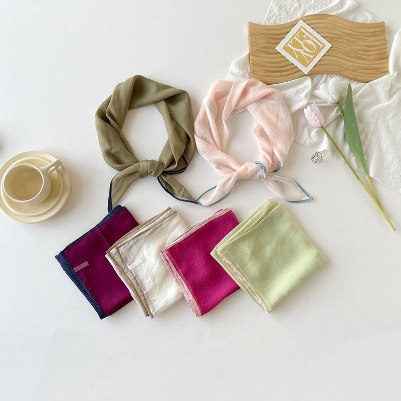 Einfarbiger, 70 cm kleiner, quadratischer, atmungsaktiver und schweißabsorbierender, künstlerischer Temperamentschal für einfache, professionelle Damen_voghion.com