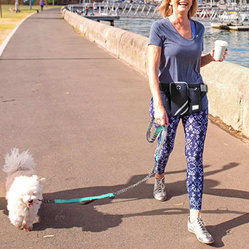 Lihanbao Unisex Fanny Pack Adjustable Reflective Dog Leash Shock-absorbing Large Capacity Waist Pack For Fitness_voghion.com