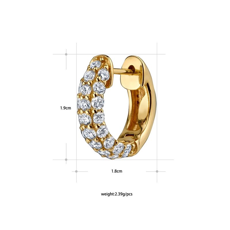Colorful Micro Pave Zircon Full Diamond Earrings Rainbow Bone Studs Classic Basic Circle Clips Ear Jewelry_voghion.com