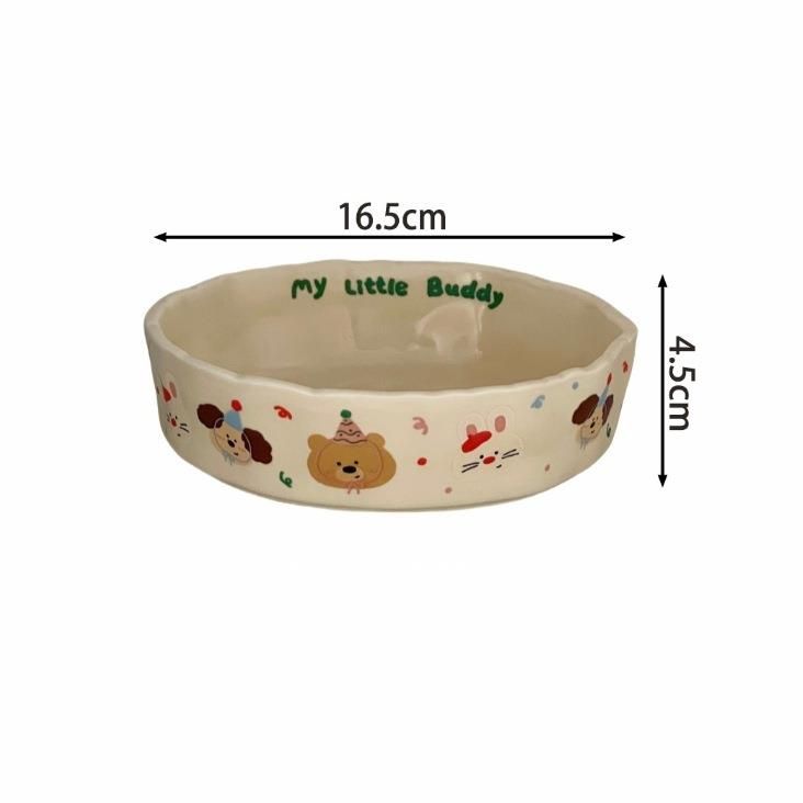 High-Quality Hand-Pinched Ceramic Deep Cute Cream Color Matte Pasta Salad Breakfast Fruit Plate Dish_voghion.com