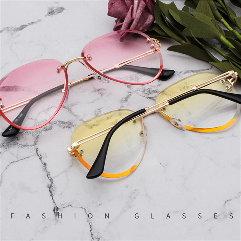 Zilead Randlose Metall Sonnenbrille Mode Farbverlauf Sonnenbrille Frauen Vogue Lunette De Soleil Femme Vintage Zonnebril_voghion.com