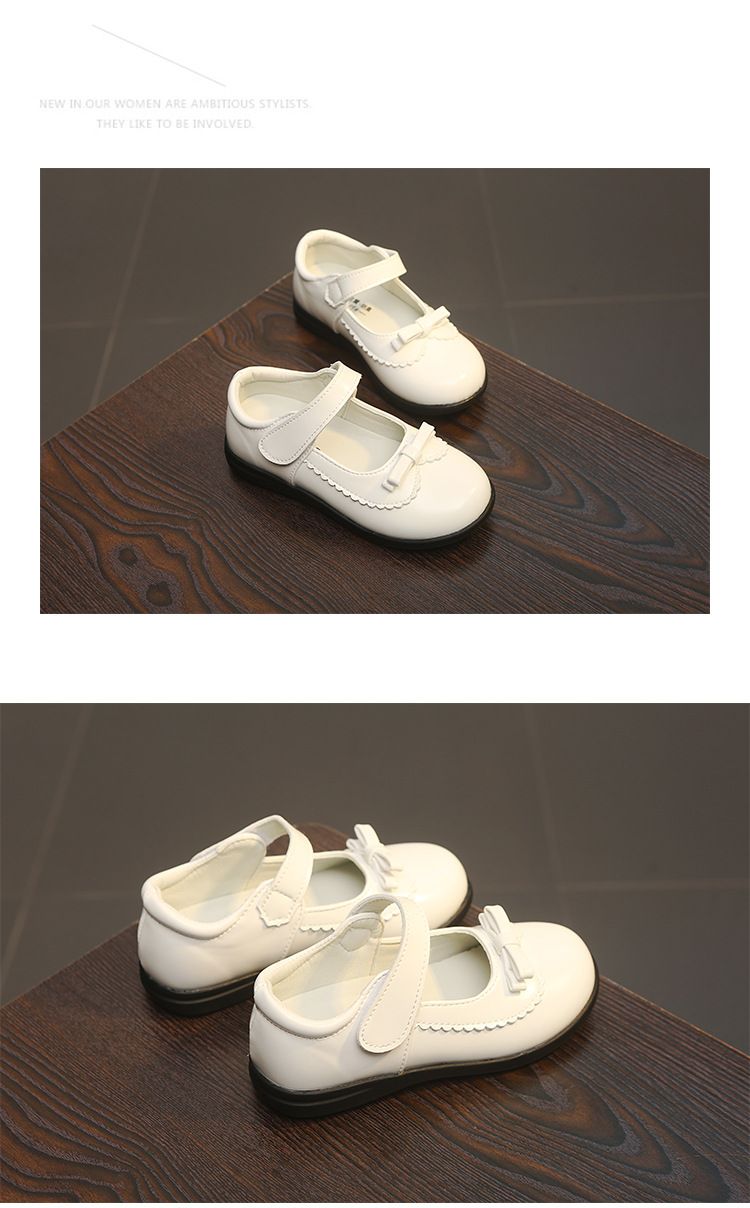 Scarpe da sposa per bambini in pelle per ragazze, feste, balli, scarpe da sposa con fondo morbido antiscivolo, calzature singole per prestazioni da studente_voghion.com