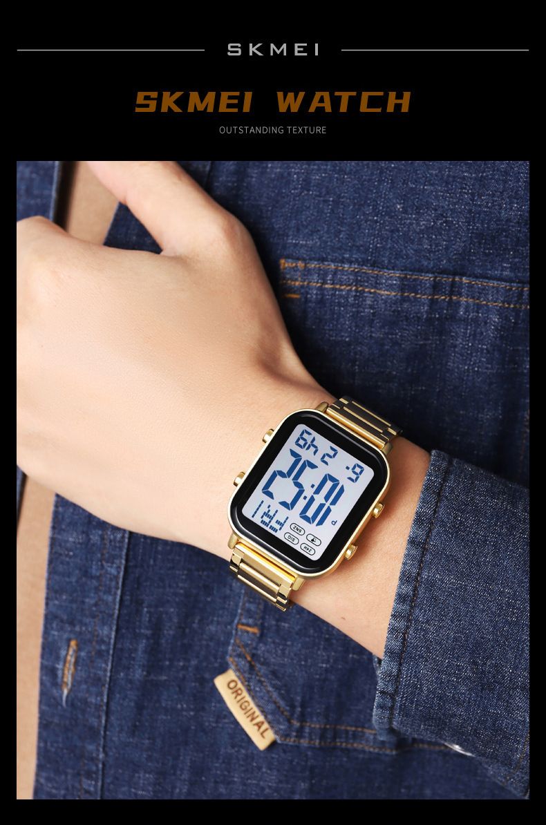 Watch Men's Trend Simple Youth Student Sports Waterproof Glow-in-the-dark Multi-functional Square Electronic Watch_voghion.com