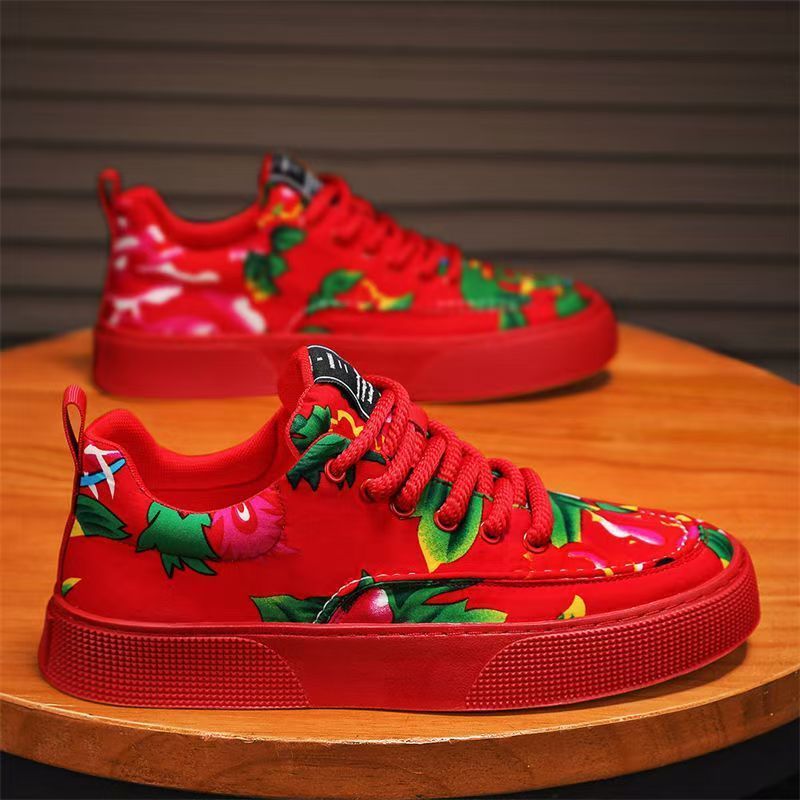 Zapatos de lona para hombre, primavera y verano 2025, con diseño de flores grandes, suela suave, transpirables, desodorantes, versátiles, deportivos y de ocio._voghion.com