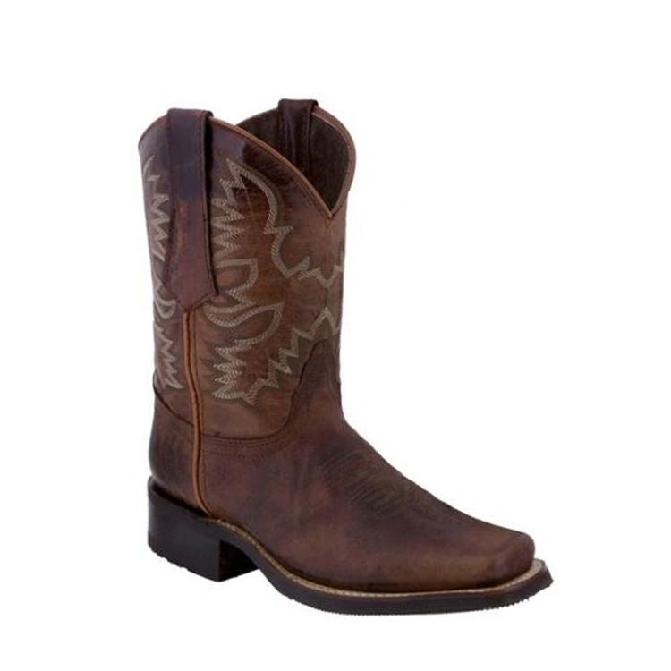 Spring and autumn boots Parquet ankle boots square head Roman boots_voghion.com