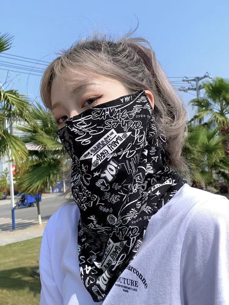 Maschera protettiva UV - Mascherina estiva traspirante in seta ghiacciata con passanti auricolari regolabili, protezione solare unisex per attività all'aperto_voghion.com