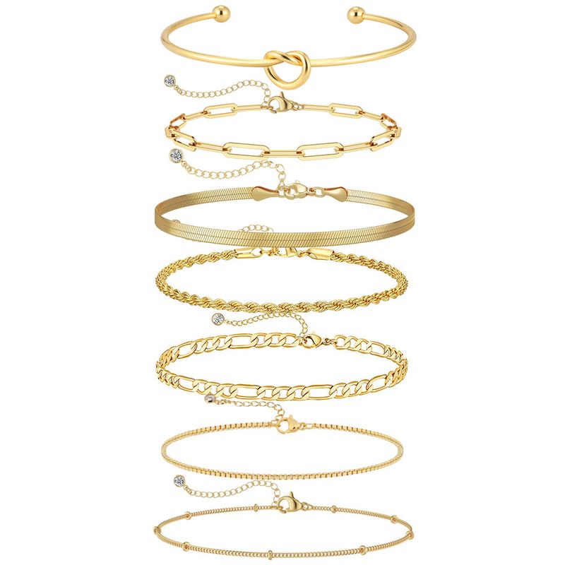 Bracciale a forma di cuore aperto in acciaio inossidabile con catena semplice e semplice, a forma di osso di serpente_voghion.com